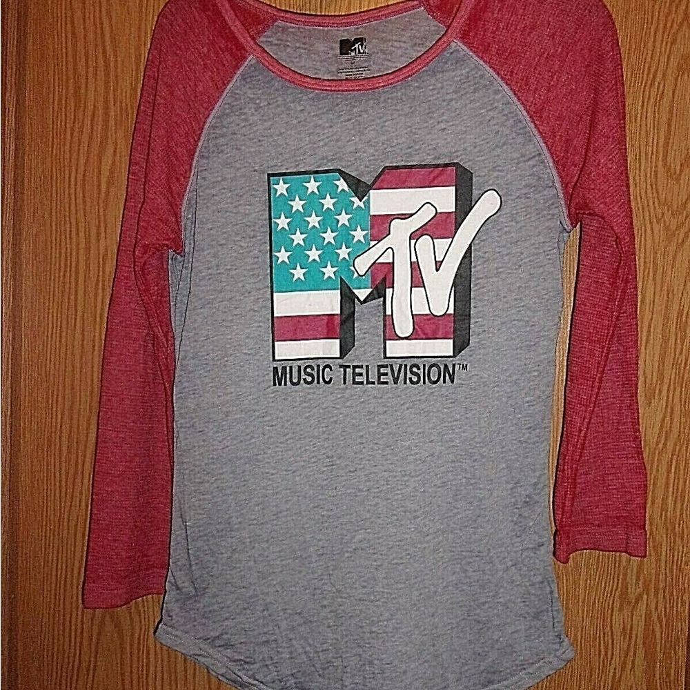 MTV Red and Gray Women's Top